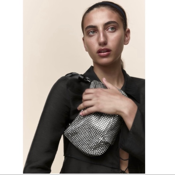 Zara Sparkly Studded Shoulder Bag NWT - Picture 5 of 8